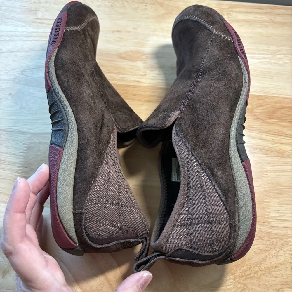 Merrell Women 7.5 Brown Suede Slip On Bisect Coffee Bean